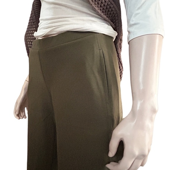 J. Jill Capri Pants Trousers 100% Cotton Moss Green Pull On Pockets XSP S Petite - Picture 5 of 11
